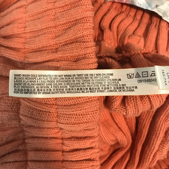 Free People Beach Serena Ribbed Coral Oversize Pockets Knit Flare Pants - Picture 5 of 7